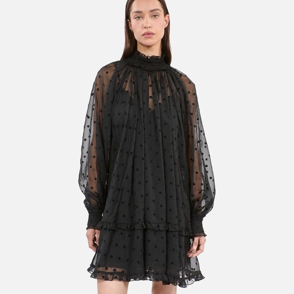 The Kooples Dresses & Skirts - 🖤✨ NWT The Kooples Black Sheer Polka Dot 2-Piece Mini Dress | Versatile $415!